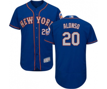 Mets #20 Pete Alonso Blue(Grey NO.) Flexbase Authentic Collection Stitched Baseball Jersey