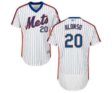 Mets #20 Pete Alonso White(Blue Strip) Flexbase Authentic Collection Alternate Stitched Baseball Jersey