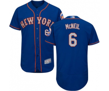 Mets #6 Jeff McNeil Blue(Grey NO.) Flexbase Authentic Collection Stitched Baseball Jersey