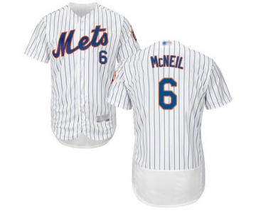 Mets #6 Jeff McNeil White(Blue Strip) Flexbase Authentic Collection Stitched Baseball Jersey