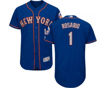 New York Mets #1 Amed Rosario Blue(Grey NO.) Flexbase Authentic Collection Stitched Baseball Jersey