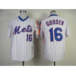New York Mets #16 Dwight Gooden 1986 White Throwback Jersey