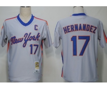 New York Mets #17 Keith Hernandez 1987 Gray Throwback Jersey