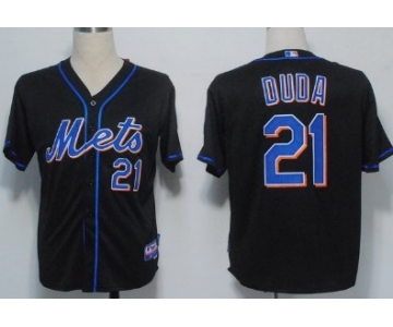 New York Mets #21 Lucas Duda Black Jersey