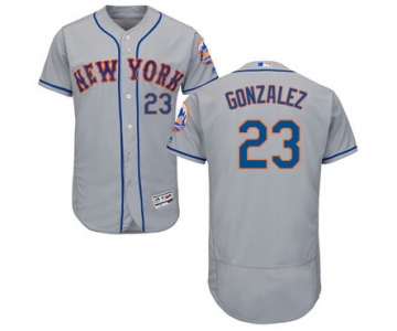 New York Mets #23 Adrian Gonzalez Grey Flexbase Authentic Collection Stitched MLB Jersey