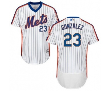 New York Mets #23 Adrian Gonzalez White(Blue Strip) Flexbase Authentic Collection Alternate Stitched MLB Jersey