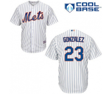 New York Mets #23 Adrian Gonzalez White(Blue Strip) New Cool Base Stitched MLB Jersey