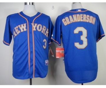 New York Mets #3 Curtis Granderson Blue With Gray Jersey