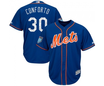 New York Mets #30 Michael Conforto Blue 2018 Spring Training Cool Base Stitched MLB Jersey