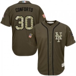 New York Mets #30 Michael Conforto Green Salute to Service Stitched MLB Jersey