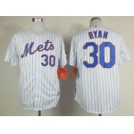 New York Mets #30 Nolan Ryan White Pinstripe Cool Base Jersey