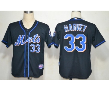 New York Mets #33 Matt Harvey Black Jersey