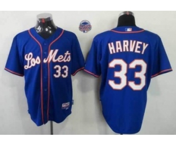 New York Mets #33 Matt Harvey Los Blue Jersey