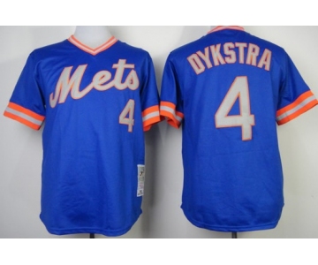 New York Mets #4 Lenny Dykstra 1983 Blue Throwback Jersey