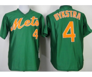 New York Mets #4 Lenny Dykstra 1985 Green Throwback Jersey