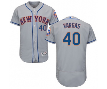 New York Mets #40 Jason Vargas Grey Flexbase Authentic Collection Stitched Baseball Jersey