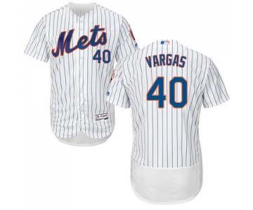 New York Mets #40 Jason Vargas White(Blue Strip) Flexbase Authentic Collection Stitched Baseball Jersey