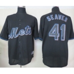 New York Mets #41 Tom Seaver Black Fashion Jersey