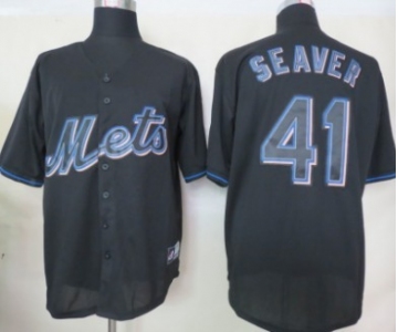 New York Mets #41 Tom Seaver Black Fashion Jersey