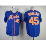 New York Mets #45 Zack Wheeler Blue Jersey