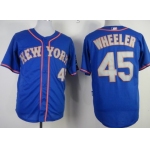 New York Mets #45 Zack Wheeler Blue With Gray Jersey