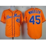 New York Mets #45 Zack Wheeler Los Orange Jersey