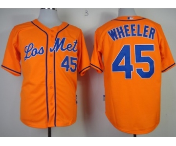 New York Mets #45 Zack Wheeler Los Orange Jersey