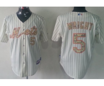 New York Mets #5 David Wright Cream With Camo Jersey