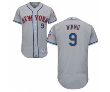 New York Mets #9 Brandon Nimmo Grey Flexbase Authentic Collection Stitched MLB Jersey