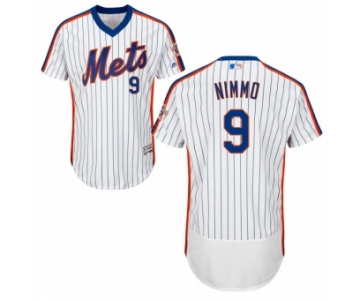 New York Mets #9 Brandon Nimmo White(Blue Strip) Flexbase Authentic Collection Alternate Stitched MLB Jersey