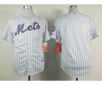 New York Mets Blank White Pinstripe Jersey