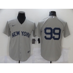 Men's New York Yankees #99 Aaron Judge 2021 Grey Field of Dreams Cool Base Stitched Baseball Jersey