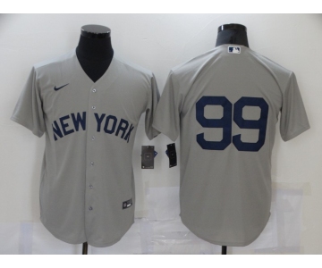 Men's New York Yankees #99 Aaron Judge 2021 Grey Field of Dreams Cool Base Stitched Baseball Jersey