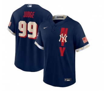 Men's New York Yankees #99 Aaron Judge 2021 Navy All-Star Cool Base Stitched MLB Jersey