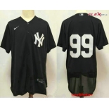 Men's New York Yankees #99 Aaron Judge Black No Name Stitched MLB Flex Base Nike Jersey