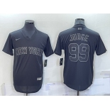 Men's New York Yankees #99 Aaron Judge Black Pitch Black Fashion Replica Stitched Jersey