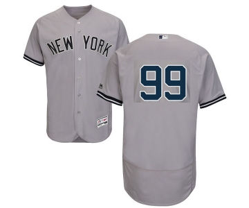 Men's New York Yankees #99 Aaron Judge Gray Gray Road Stitched MLB 2016 Majestic Flex Base Jersey