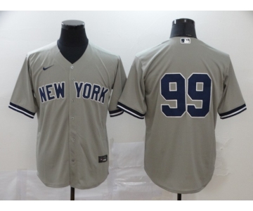 Men's New York Yankees #99 Aaron Judge Gray No Name Stitched MLB Cool Base Nike Jersey