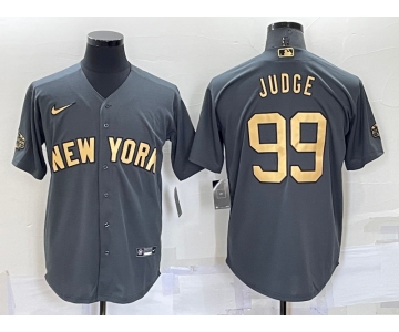 Men's New York Yankees #99 Aaron Judge Grey 2022 All Star Stitched Cool Base Nike Jersey