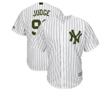 Men's New York Yankees 99 Aaron Judge Majestic White 2018 Memorial Day Cool Base Player Jersey