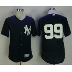 Men's New York Yankees #99 Aaron Judge Navy Blue No Name Stitched MLB Majestic Flex Base Jersey