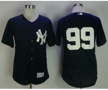 Men's New York Yankees #99 Aaron Judge Navy Blue No Name Stitched MLB Majestic Flex Base Jersey