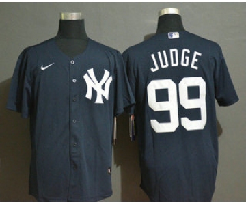 Men's New York Yankees #99 Aaron Judge Navy Blue White Number Stitched MLB Cool Base Nike Jersey