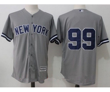 Men's New York Yankees #99 Aaron Judge No Name Gray Road Stitched MLB Majestic Cool Base Jersey