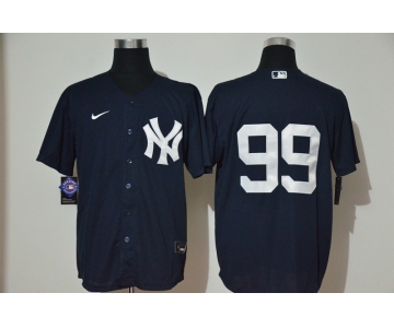 Men's New York Yankees #99 Aaron Judge No Name Navy Blue Stitched MLB Cool Base Nike Jersey