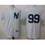 Men's New York Yankees #99 Aaron Judge No Name White Home Stitched MLB Majestic Cool Base Jersey