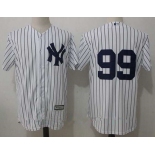 Men's New York Yankees #99 Aaron Judge No Name White Home Stitched MLB Majestic Cool Base Jersey