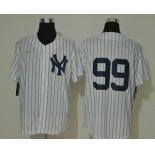 Men's New York Yankees #99 Aaron Judge No Name White Throwback Stitched MLB Cool Base Nike Jersey