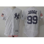 Men's New York Yankees #99 Aaron Judge White 2017 Independence Stars & Stripes Stitched MLB Majestic Flex Base Jersey