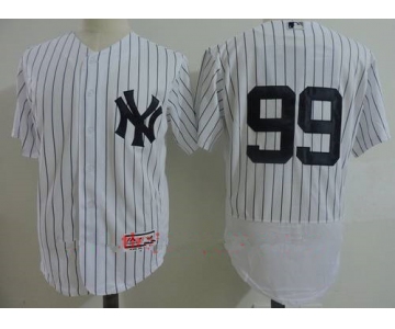 Men's New York Yankees #99 Aaron Judge White Home Stitched MLB Majestic Cool Base Jersey